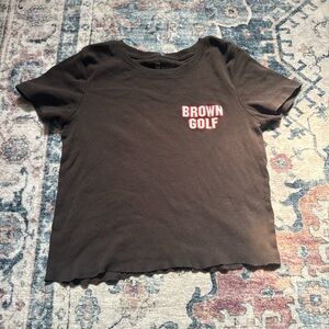 Brown Golf Brown Graphic Tee raw cut